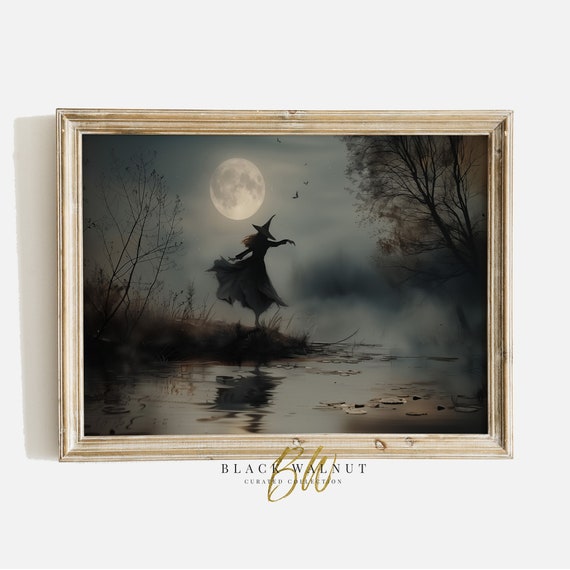 Halloween Witch, Vintage Style Rustic Art Print