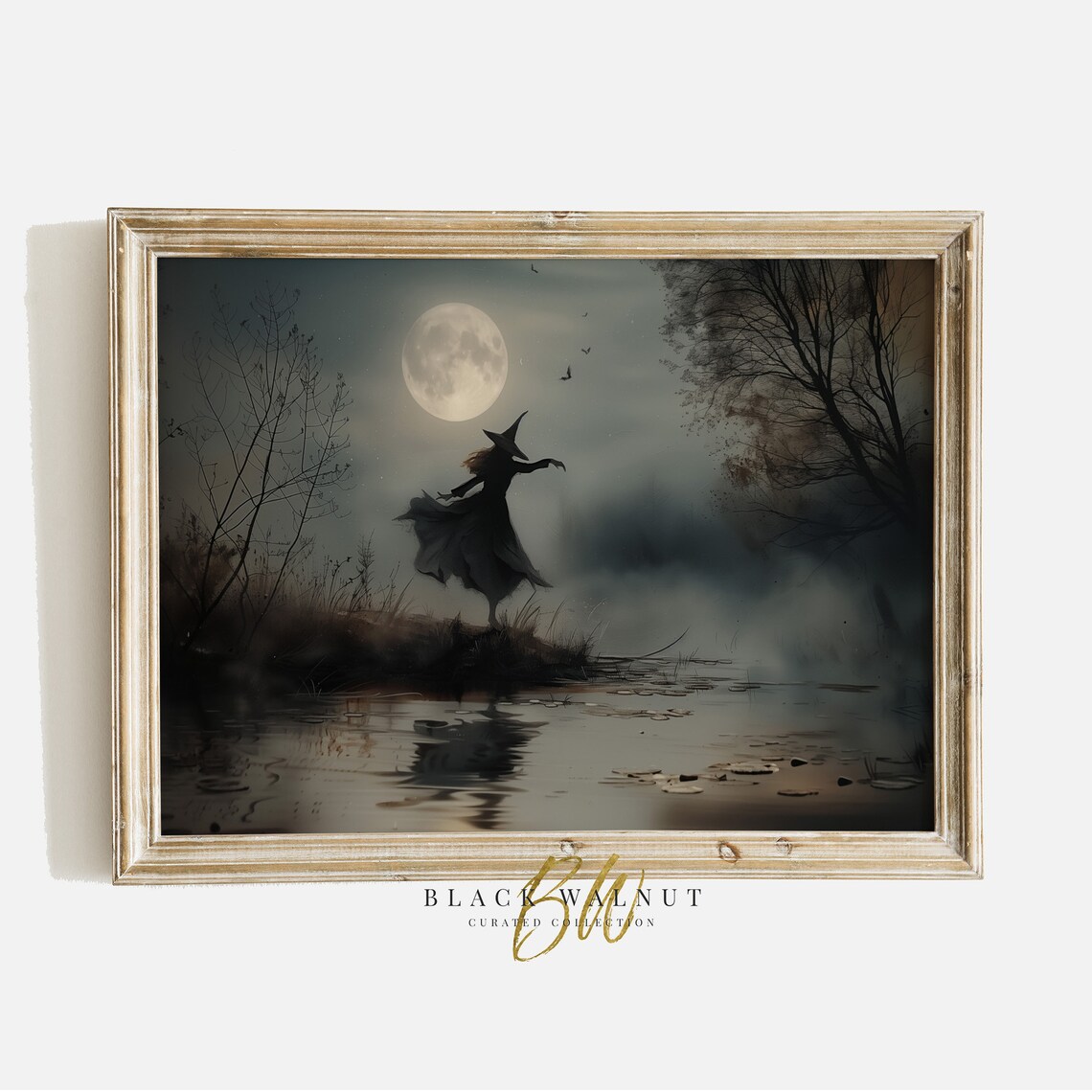 Halloween Witch, Vintage Style Rustic Art Print