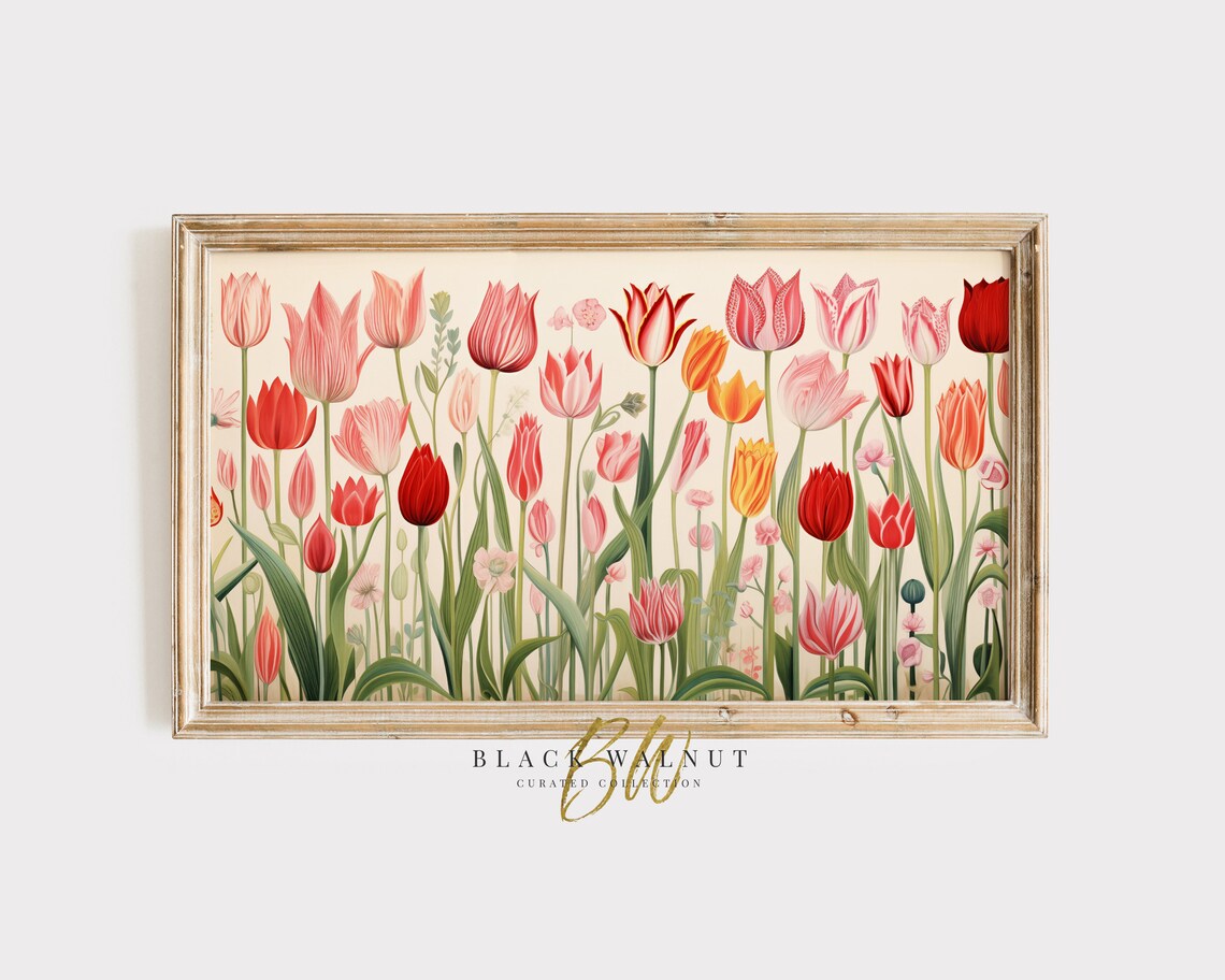 Spring Tulips Modern Tulip Flower Field Art Print