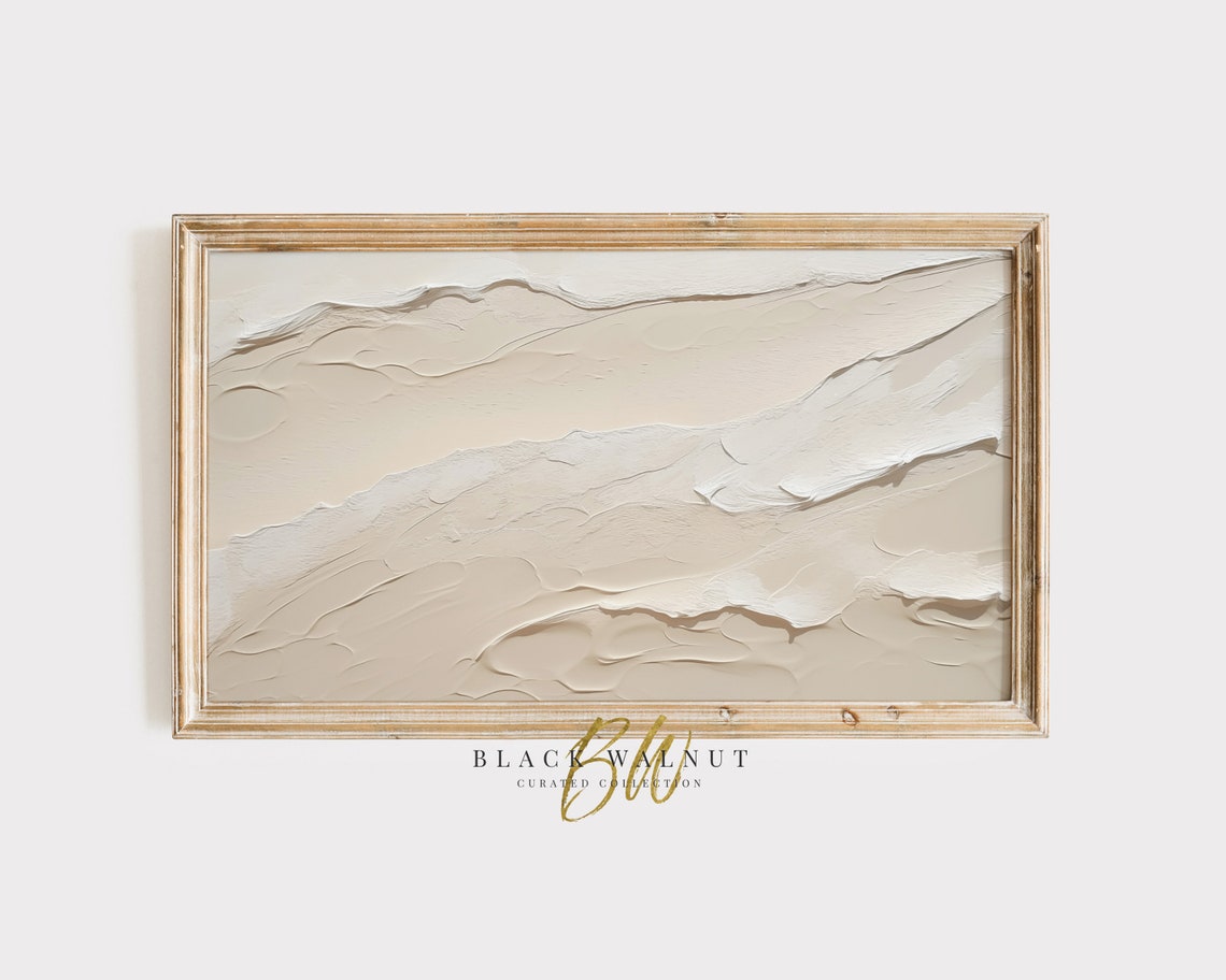 Neutral Abstract Waves Textured Beige 3D Minimalist Beach Art Print
