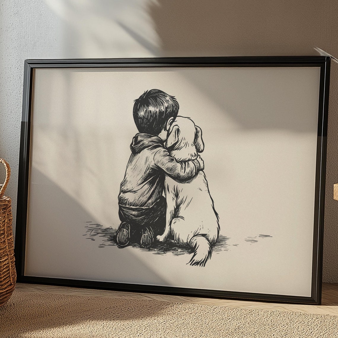 Puppy Nursery Print Boy Nursery Art Dog Vintage Poster Dog Painting Dog Sketch Country Wall Decor Neutral Dog Drawing Dog Wall Art