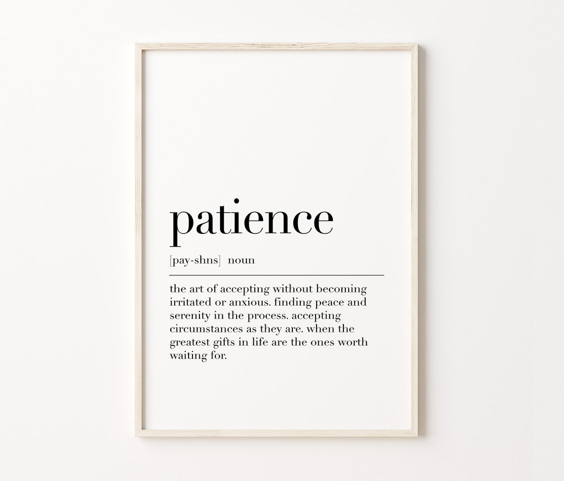 Patience Dictionary Definition Noun Meaning Minimalist Wall Poster - Image 4