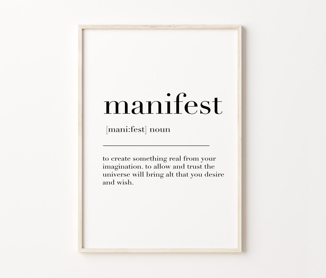 Manifest Dictionary Definition Motivational Quote Minimalist Poster - Image 4