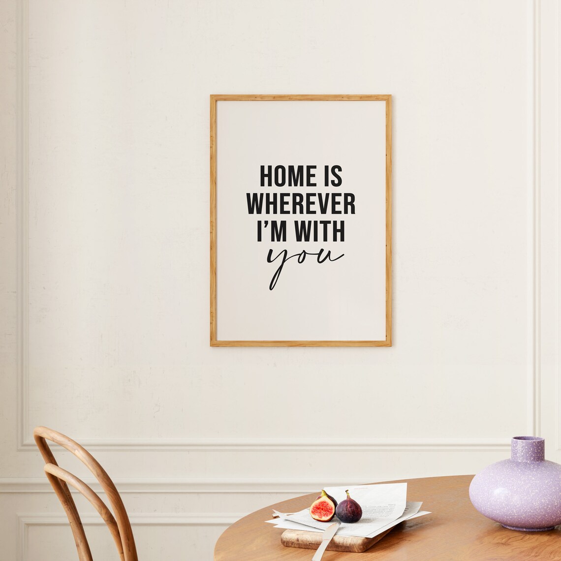 Home Is Wherever I Am With You Romantic Love Quote Wall Art Print - Image 2