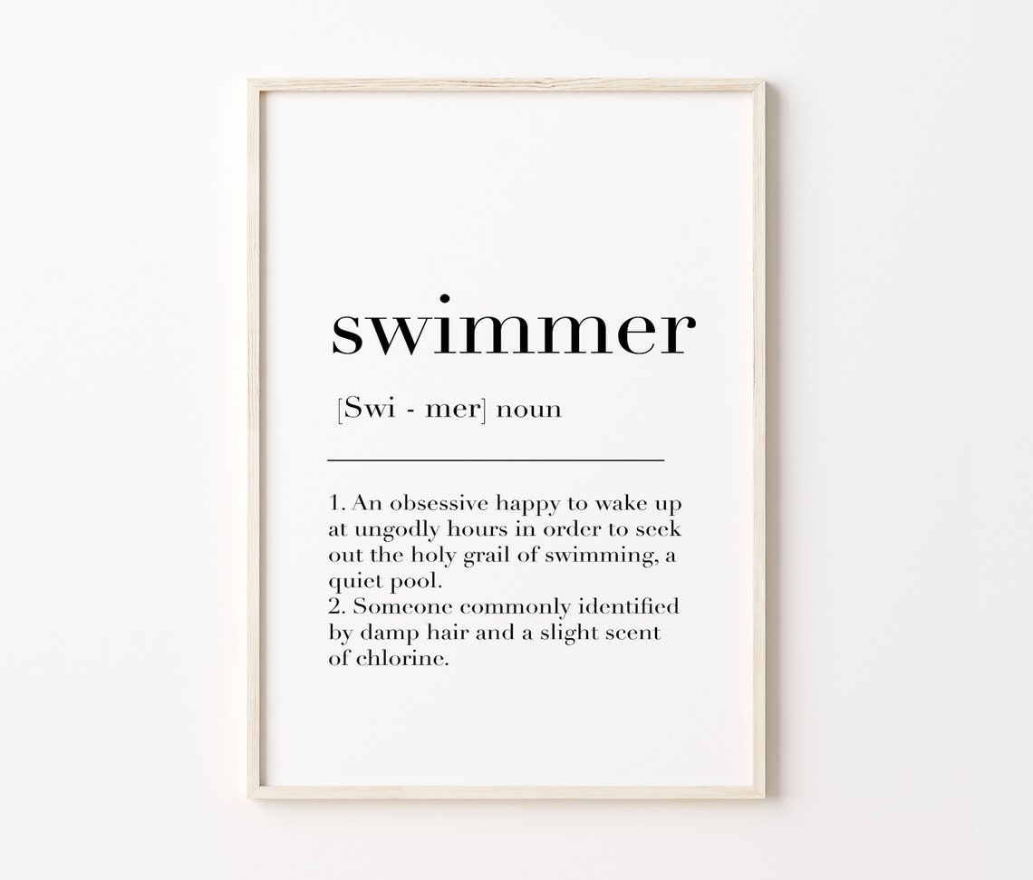 Swimmer Funny Definition Dictionary Quote Poster Gift For Swimmers - Image 3