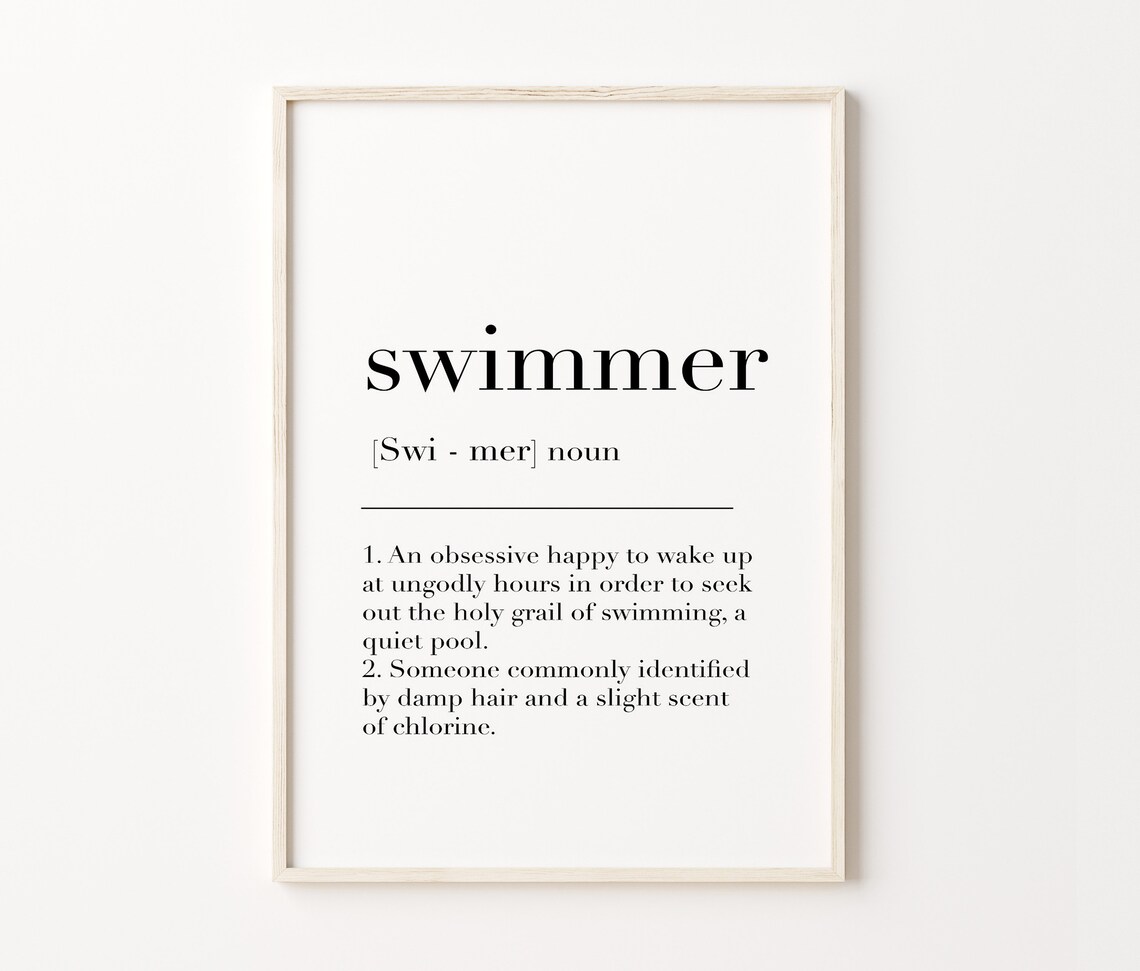 Swimmer Swimmer Print Swimmer Poster Swimmer Sign Swimmer Wall Art Decor Swimmer Definition Print Swimmer Gifts - Image 3