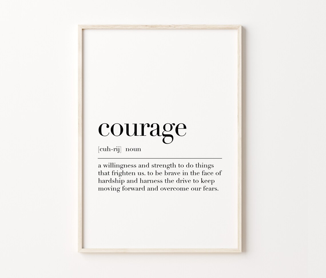 Courage Definition Wall Art Print, Typography Quote - Image 3