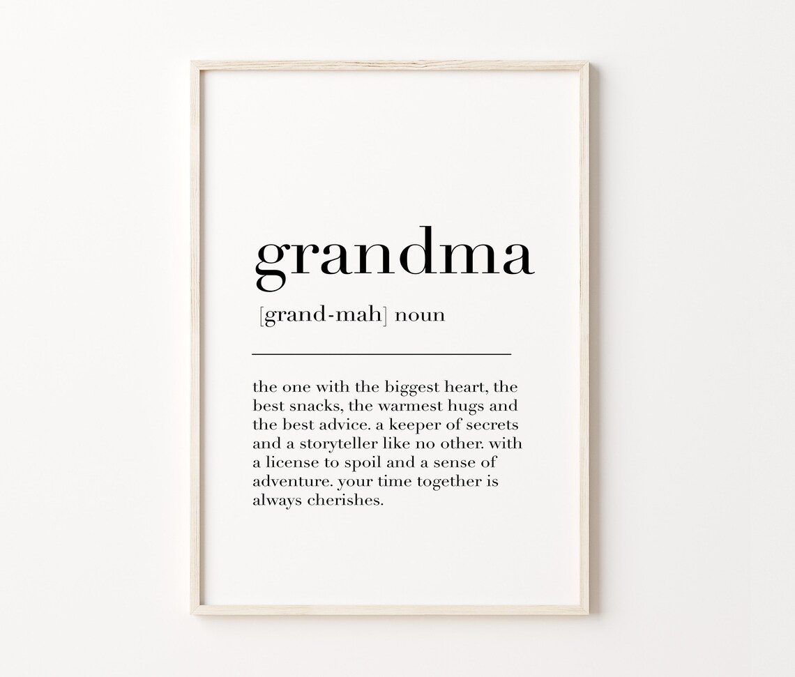Grandma Print Grandma Definition Print Gift For Grandma Grandma Poster Mothers Day Gift Family Print Quote Print - Image 3