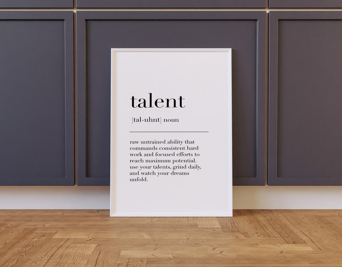 Talent Definition Motivational Quote Minimalist Wall Art Poster - Image 2