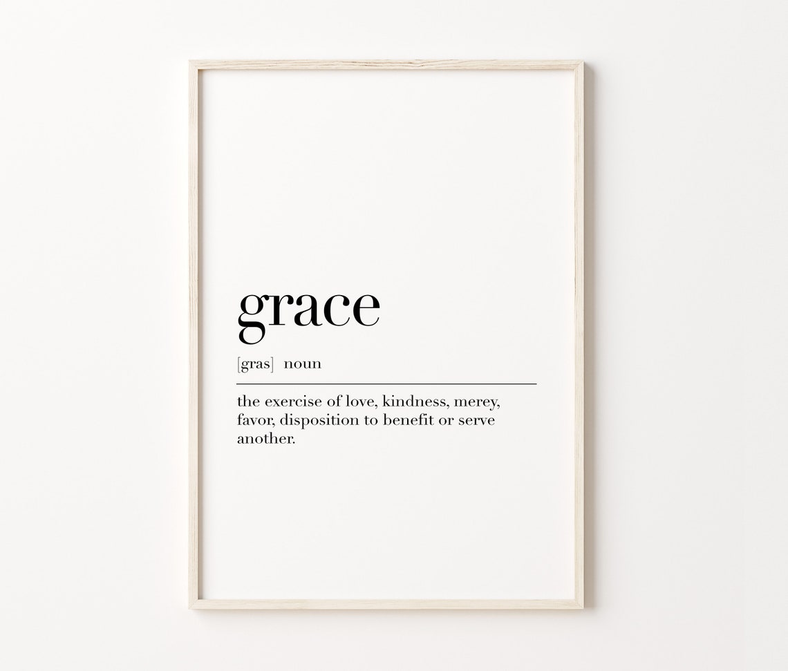 Grace Definition Love Kindness Mercy Serve Dictionary Poster - Image 3