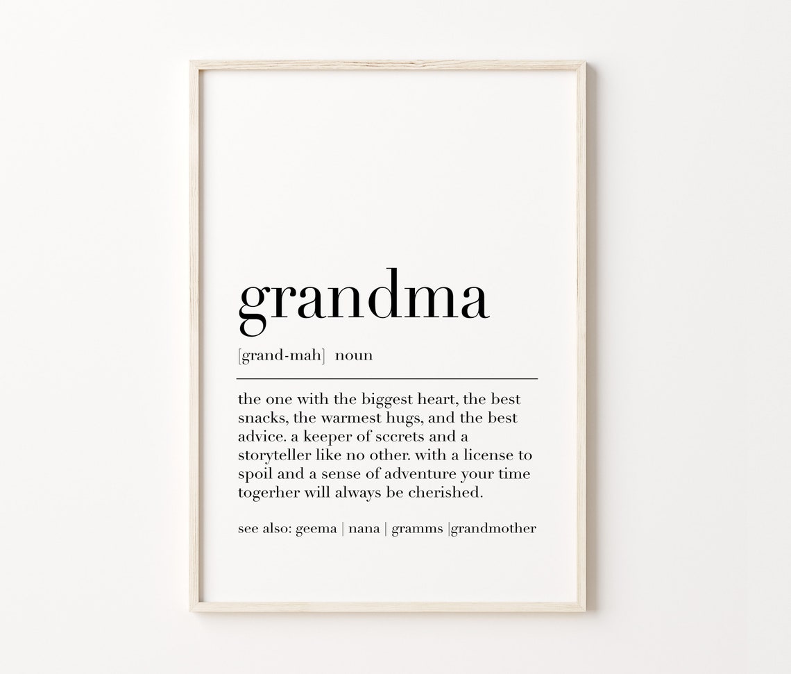 Grandma Definition Best Snacks Warmest Hugs Gift Nana Poster - Image 3