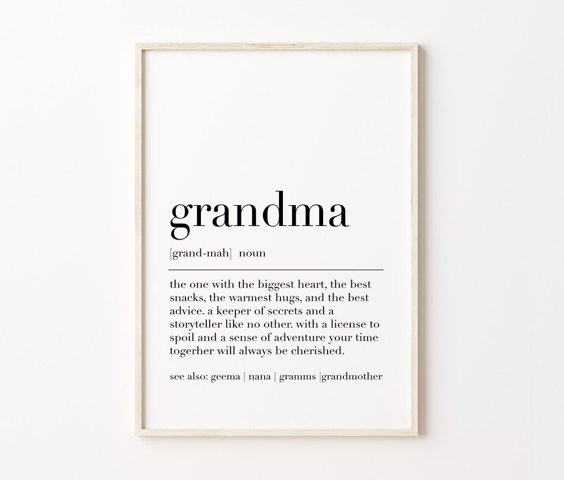 Grandma Grandma Definition Print Grandma Wall Art Decor Grandma Quote Print Wall Art Mothers Day Gift - Image 3