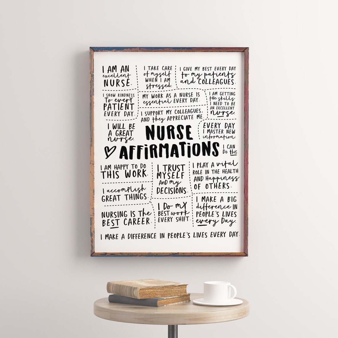 Nurse Daily Affirmations Typography Art Print - Image 2