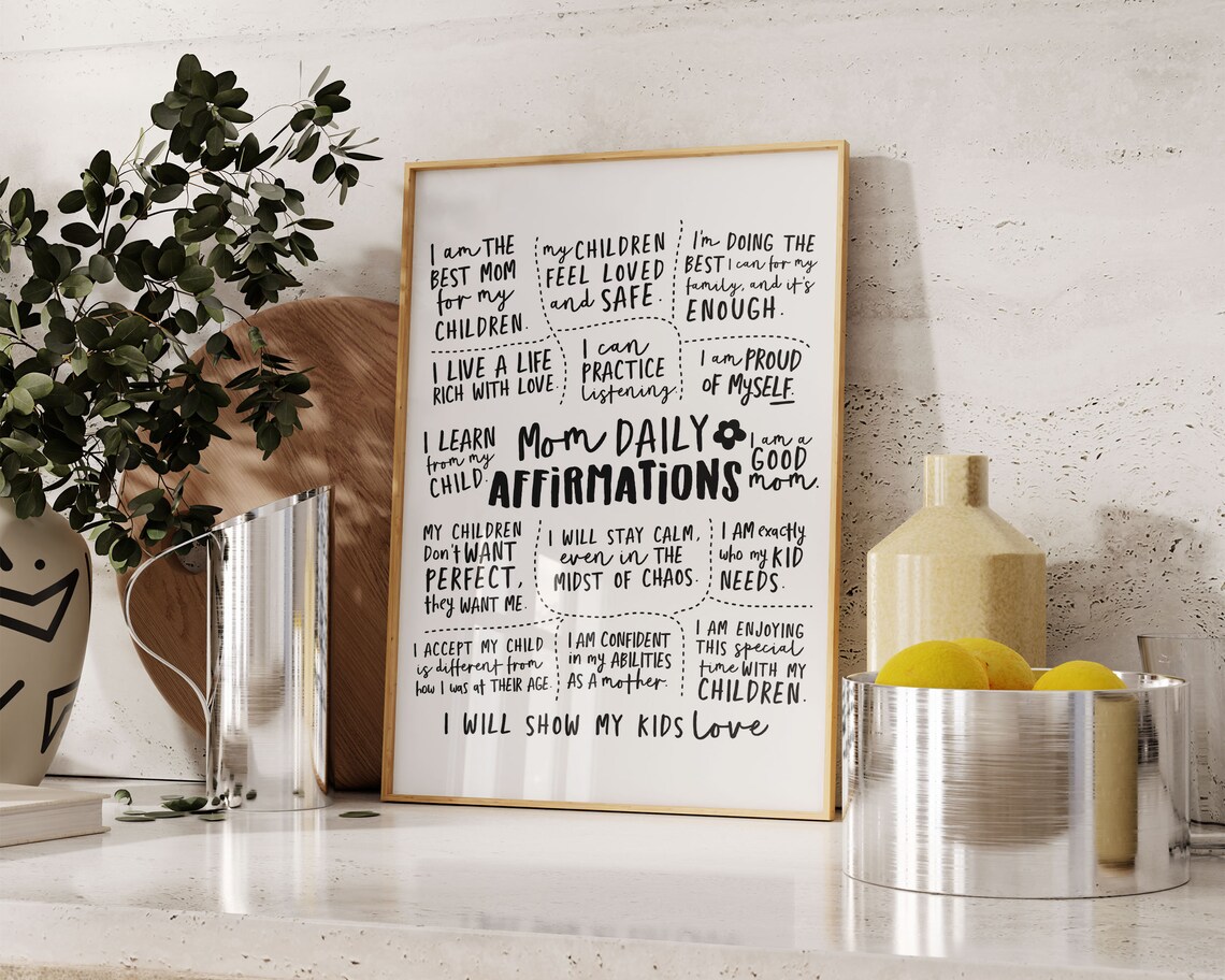 Mom Daily Affirmations Quote Poster, Gift for Mom - Image 3