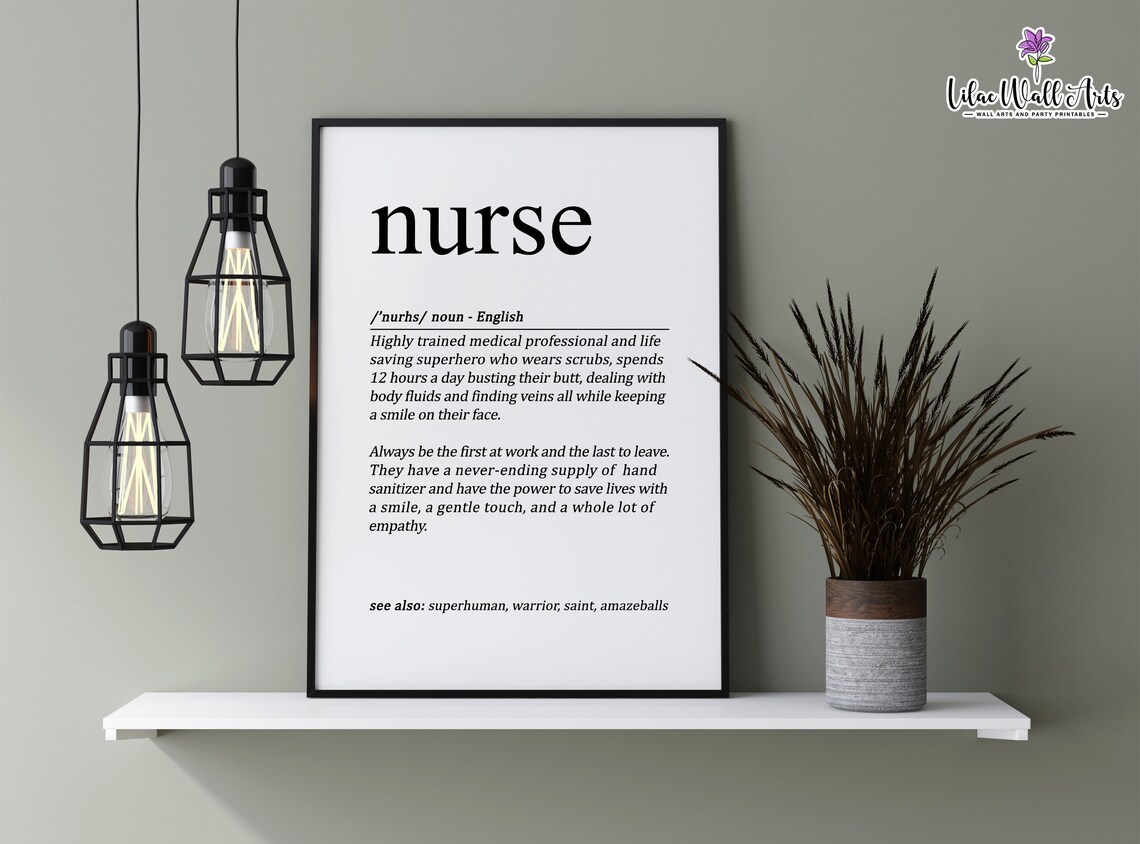 Nurse Definition Funny Healthcare Superhero Graduation Gift Wall Print - Image 2
