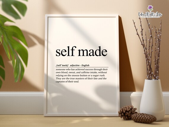 Self Made Definition Dictionary Style Entrepreneur Hustle Poster