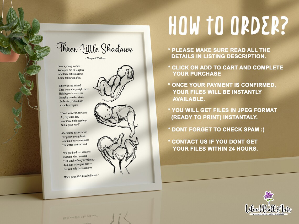 Three Little Shadows Triplet Mom Art Print - Image 2