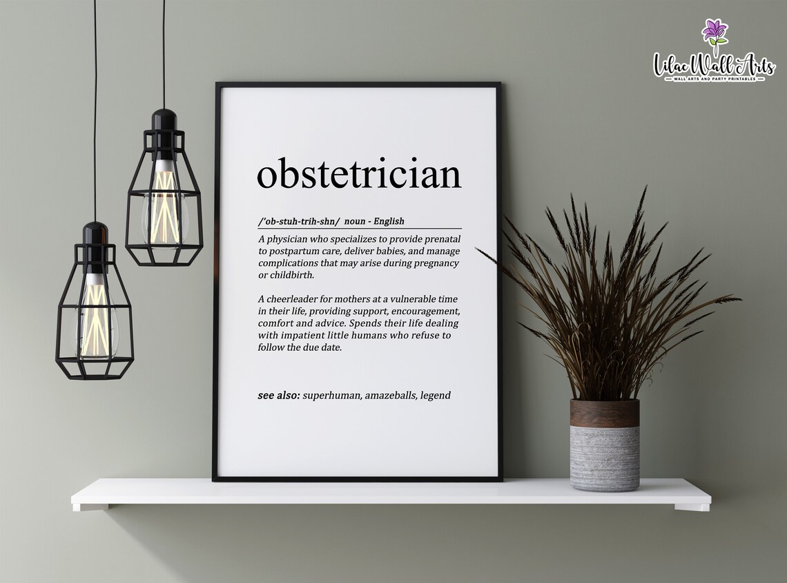 Obstetrician Definition Art Print, Office Gift - Image 2