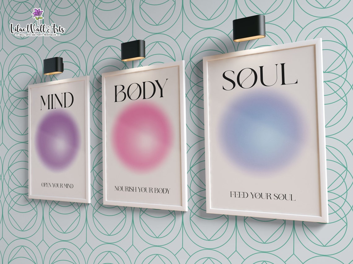 Soul Feed Your Soul Blue Aura Minimalist Mindfulness Decor Poster - Image 4