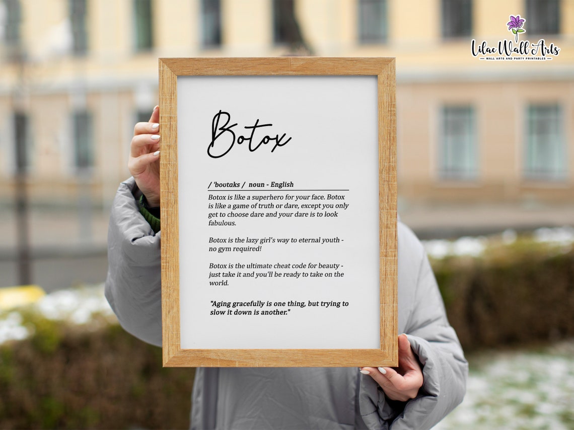 Botox Definition Script Funny Aesthetic Clinic Dictionary Wall Print - Image 4