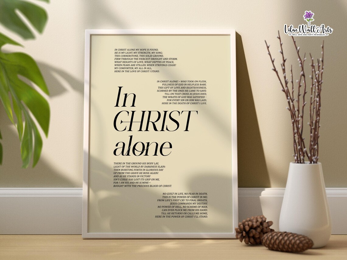 In Christ Alone Hymn Christian Music Art Print - Image 3