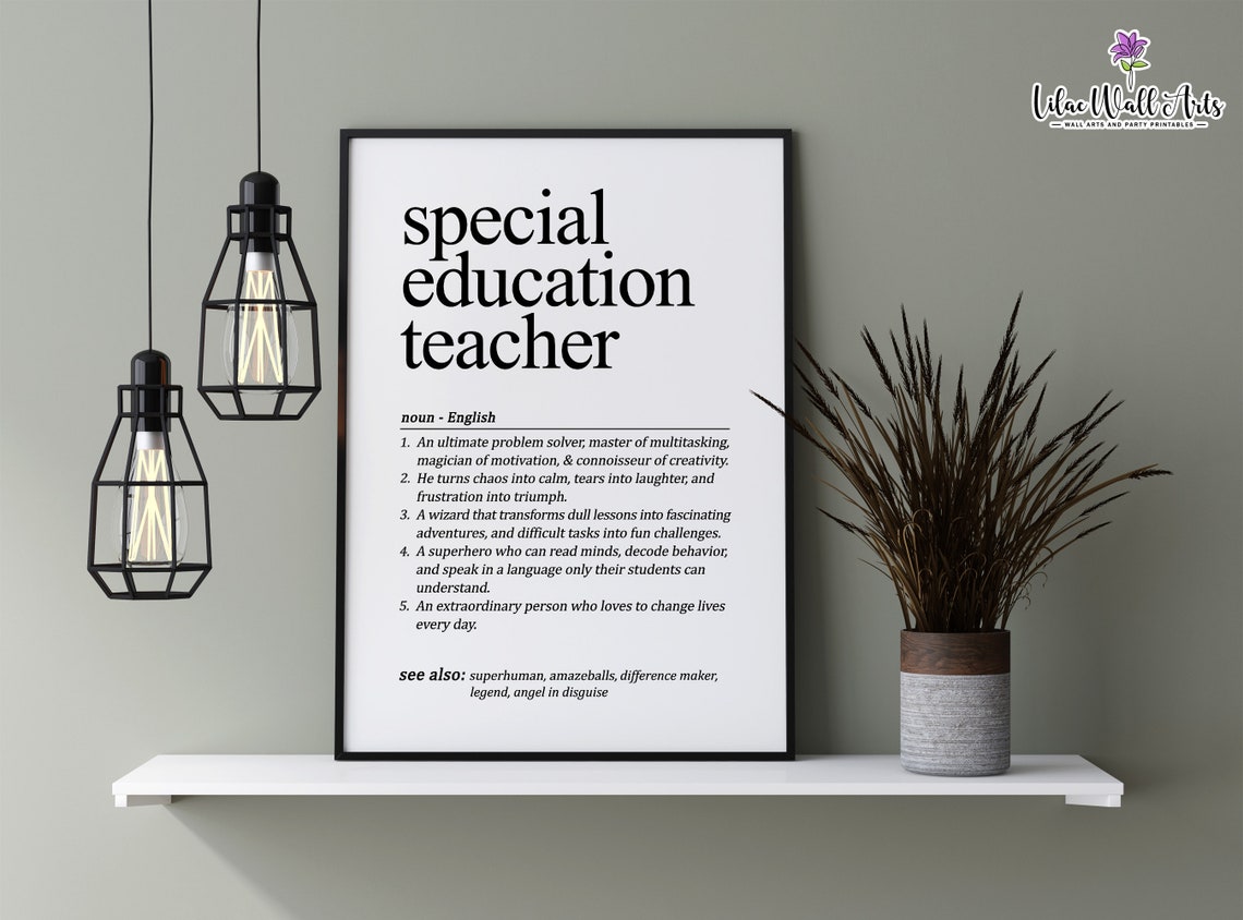 Special Education Teacher Definition Art Classroom Hero Quote Poster - Image 2