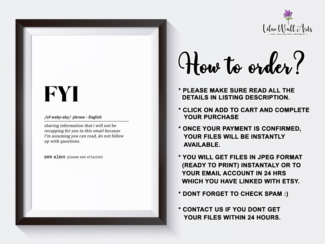 FYI Funny Email Definition Print for Office Cubicle Wall Decor - Image 2