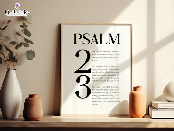 Psalm 23 The Lord Is My Shepherd Minimalist Bible Verse Art Print