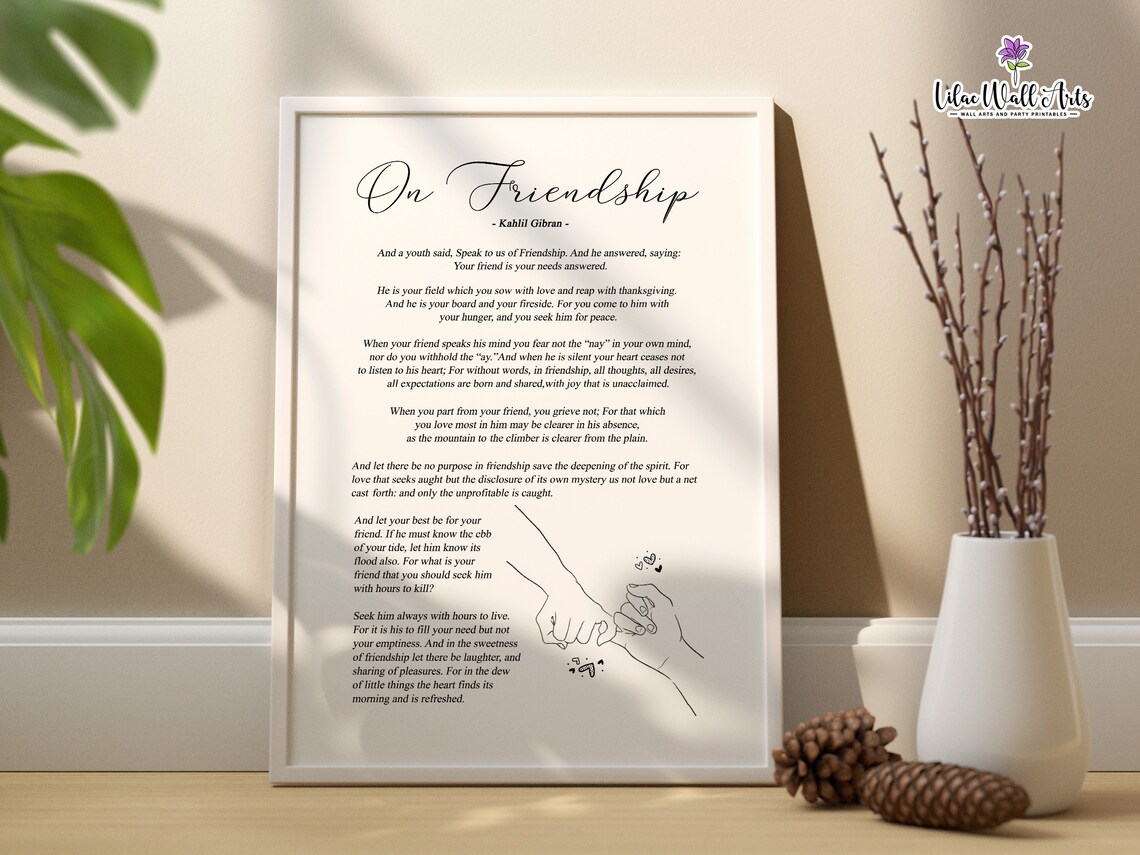 On Friendship, Kahlil Gibran Quote Art Print - Image 6