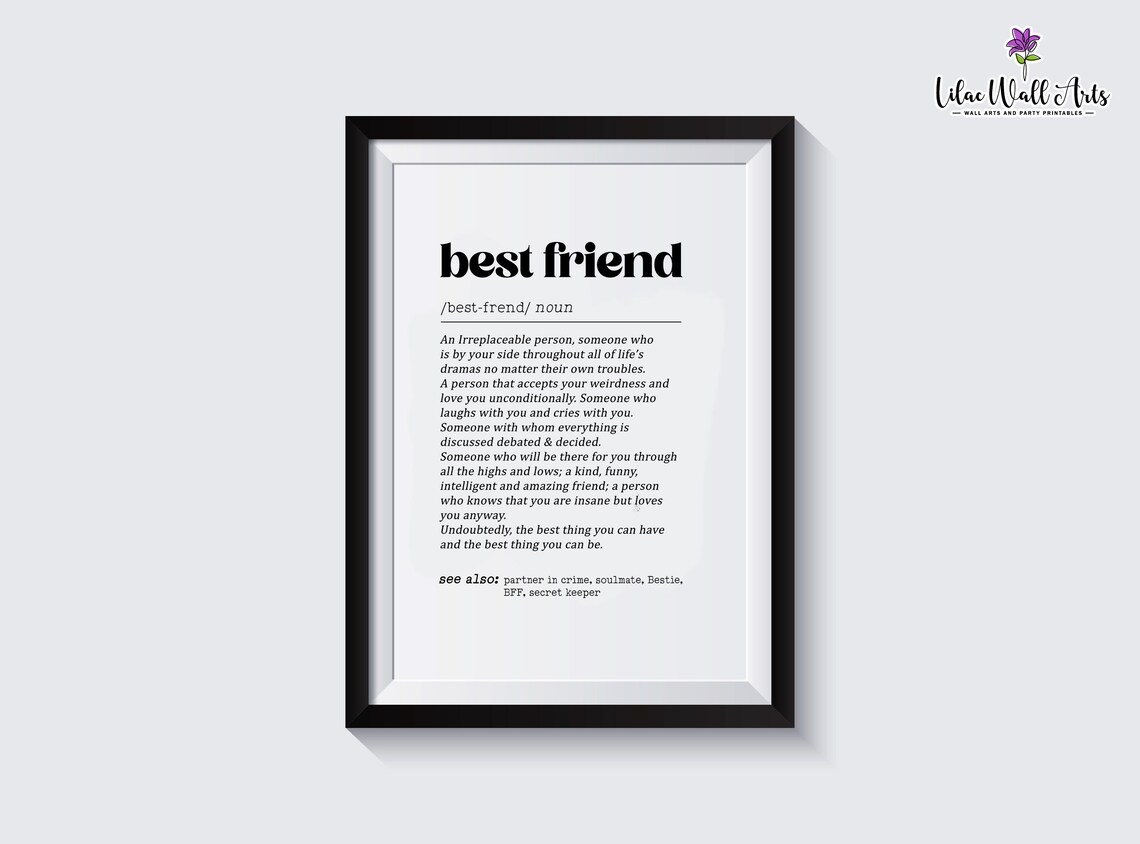 Best Friend Definition Friendship Poster Print - Image 2