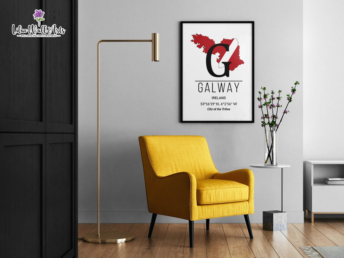 Galway City Map Of Galway Print Galway Art Print Galway Travel Galway Gifts Galway Ireland Galway Wall Art County Galway Poster - Image 3