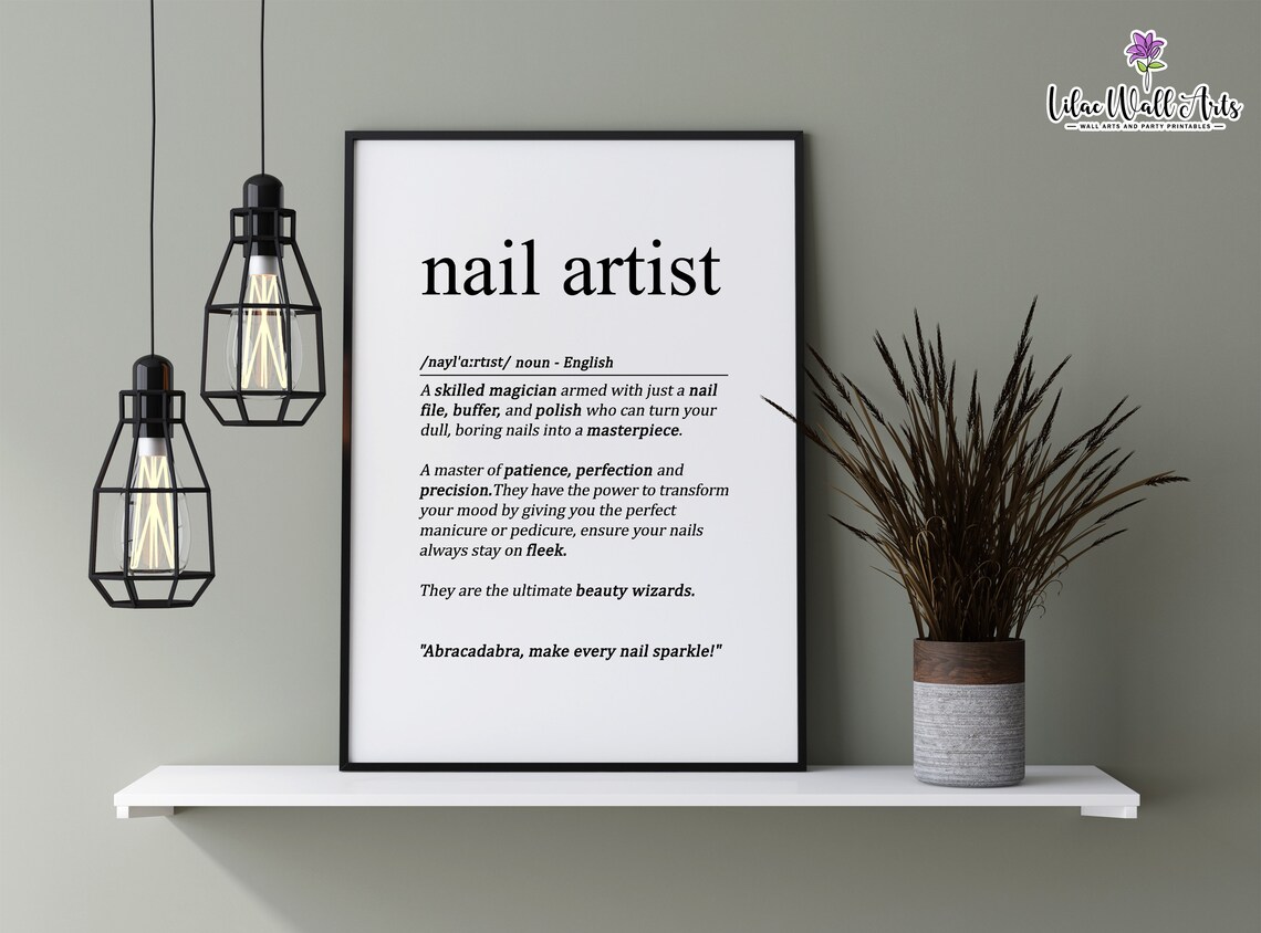 Nail Artist Dictionary Definition Art Salon Beauty Wizard Quote Poster - Image 2