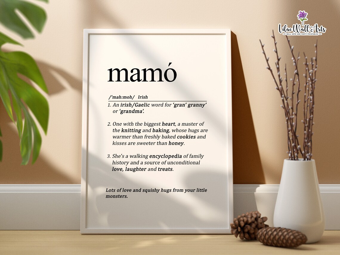 Mamo Irish Grandma Gift, Irish Expression Art Print