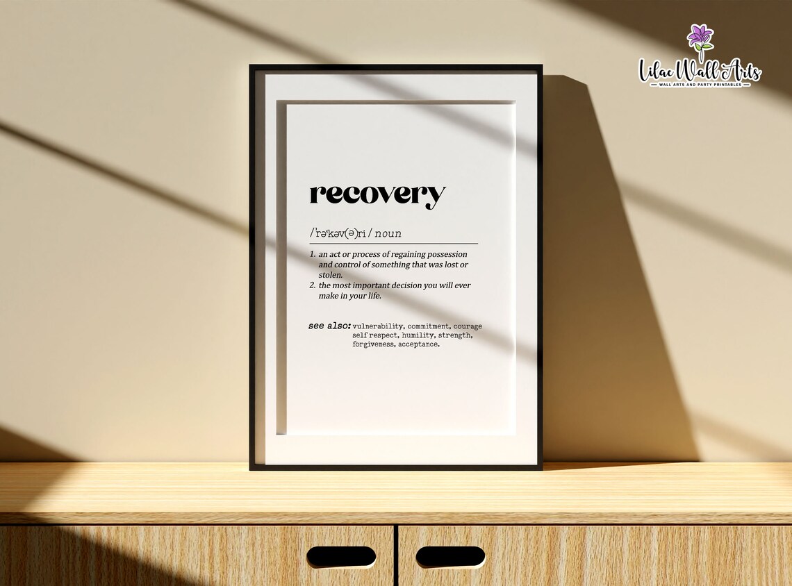 Recovery Definition Minimalist Dictionary Art Print - Image 4