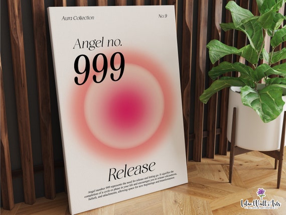 999 Angel Number Aura Poster 999 Poster 999 Decal 999 Merch 1234 Angel Numbers Numerology Art Aura Energy Print High Vibration Art