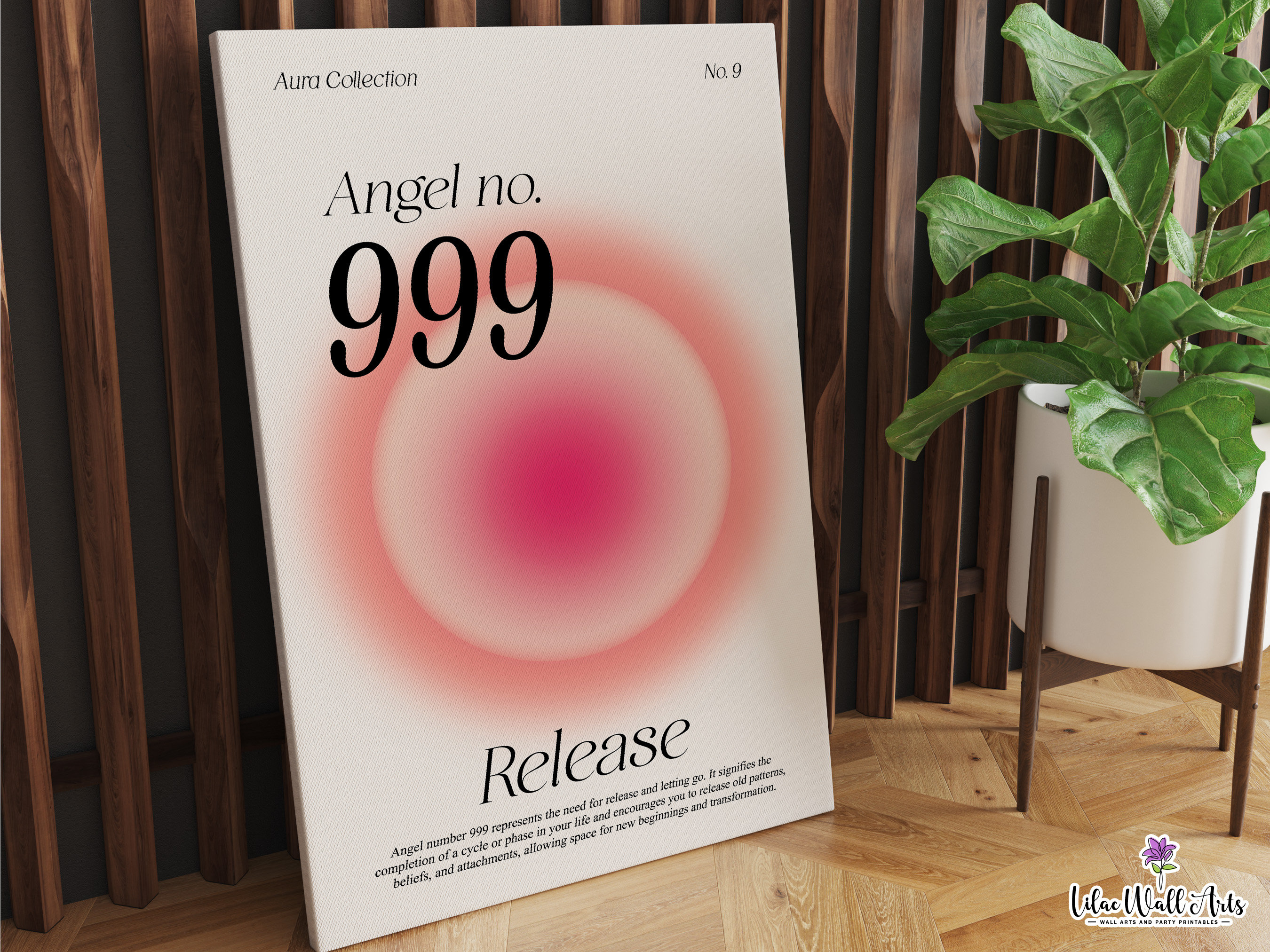 Angel Number 999 Release Pink Aura Transformation Letting Go Poster
