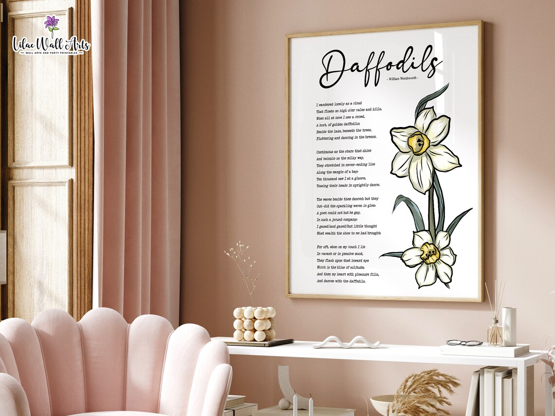 William Wordsworth Daffodils Poetry Art Print - Image 5