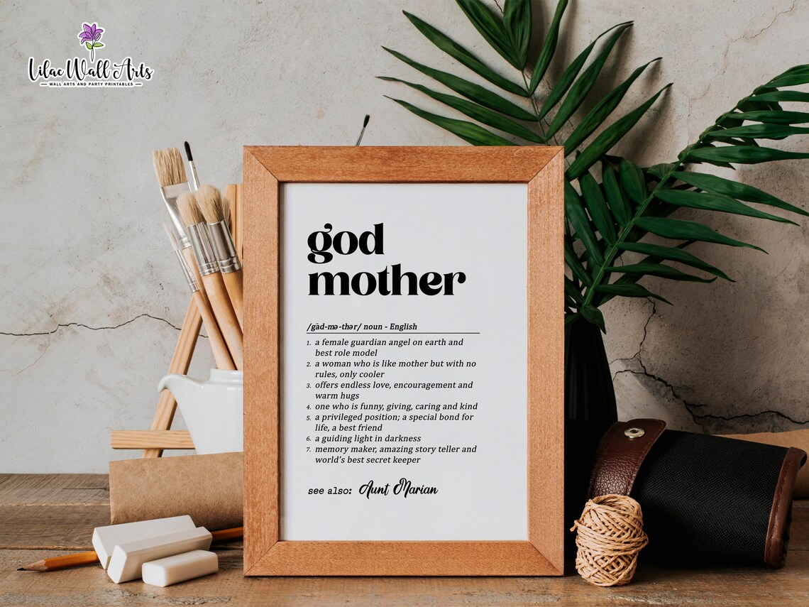 Godmother Definition Baptism Gift, Personalized Art Print - Image 5