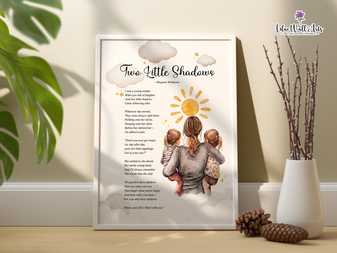 Two Little Shadows Poem for Mom, Mothers Gift Print - Image 3