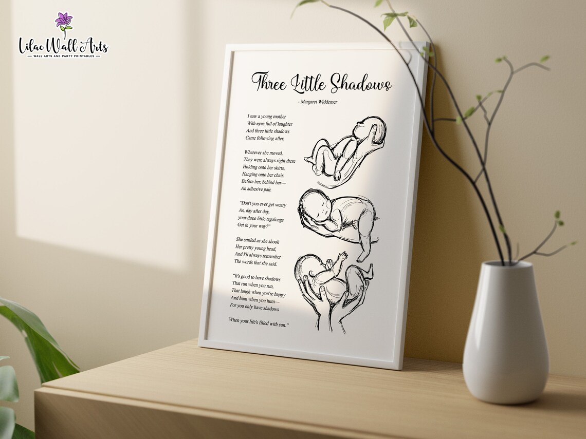 Three Little Shadows Triplet Mom Art Print - Image 4
