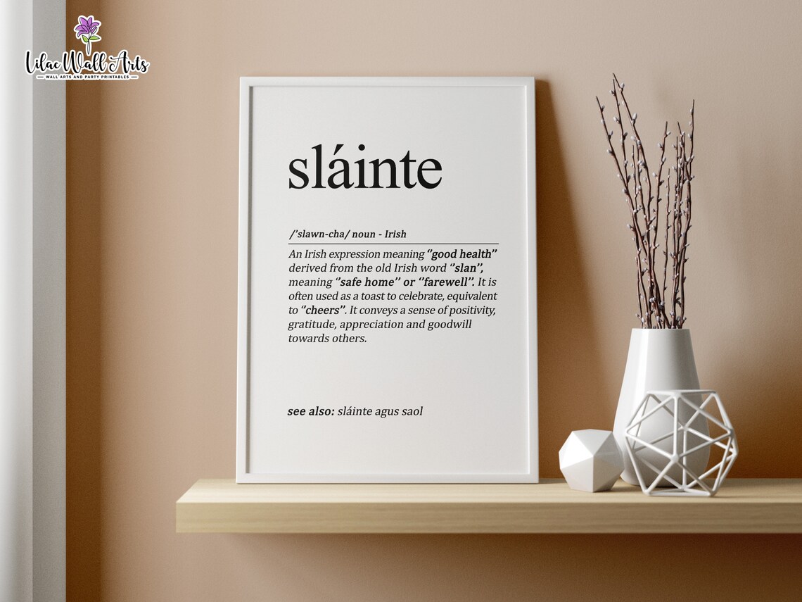 Slainte Definition Art Print, Irish Pub Decor - Image 4