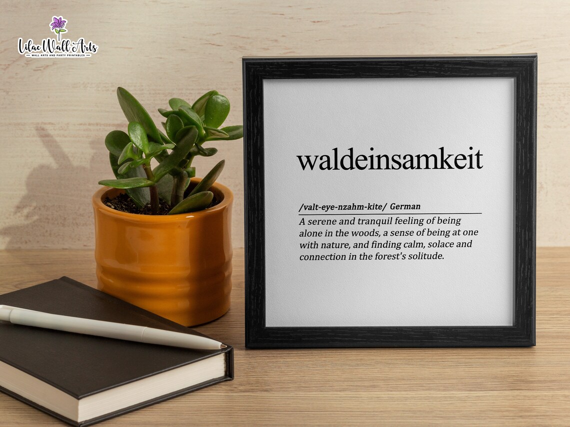 Waldeinsamkeit German Definition Minimalist Word Art Forest Poster - Image 4