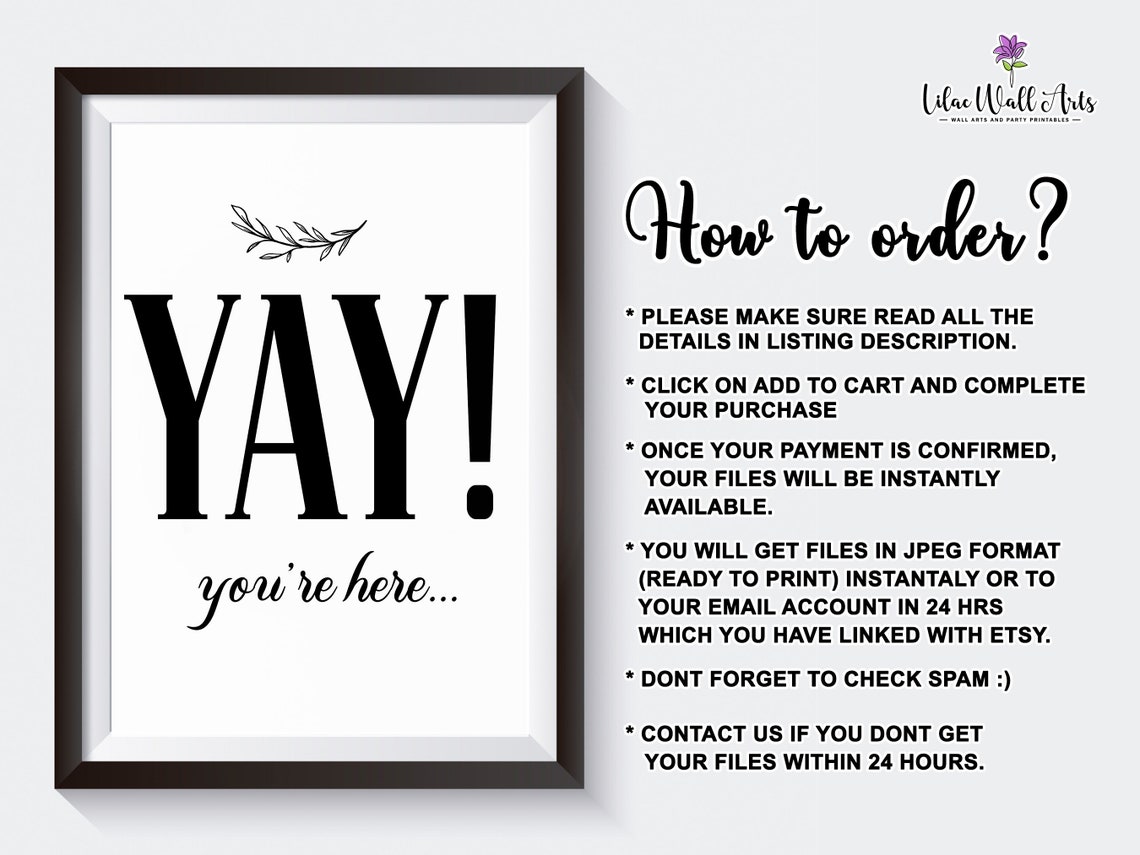 Yay You Are Here Funny Guest Entryway Welcome Quote Wall Art - Image 2