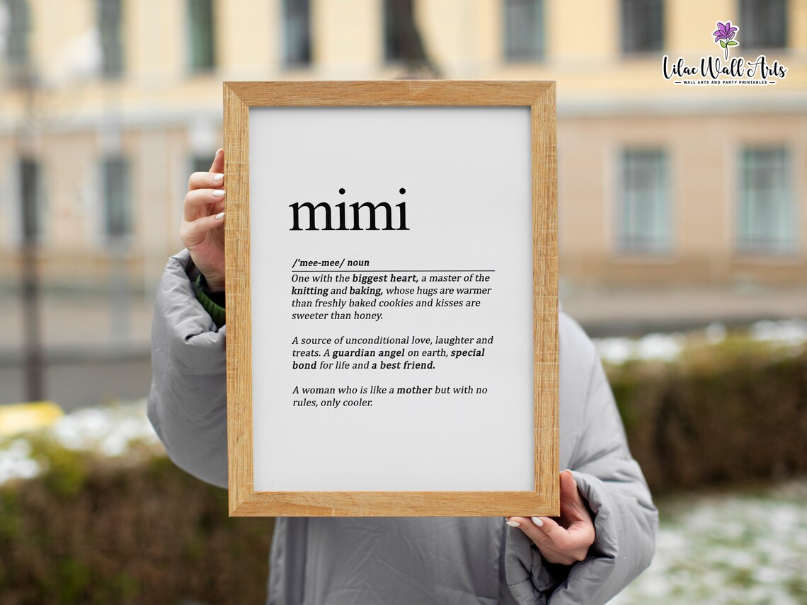 Mimi Dictionary Definition Art Grandmother Love Heartfelt Quote Poster - Image 5