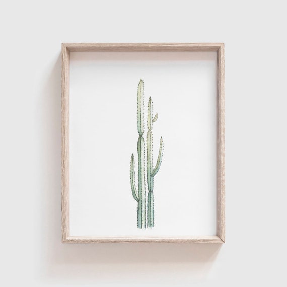 Spikey Cactus No. 3, Southwestern Watercolor Art Print