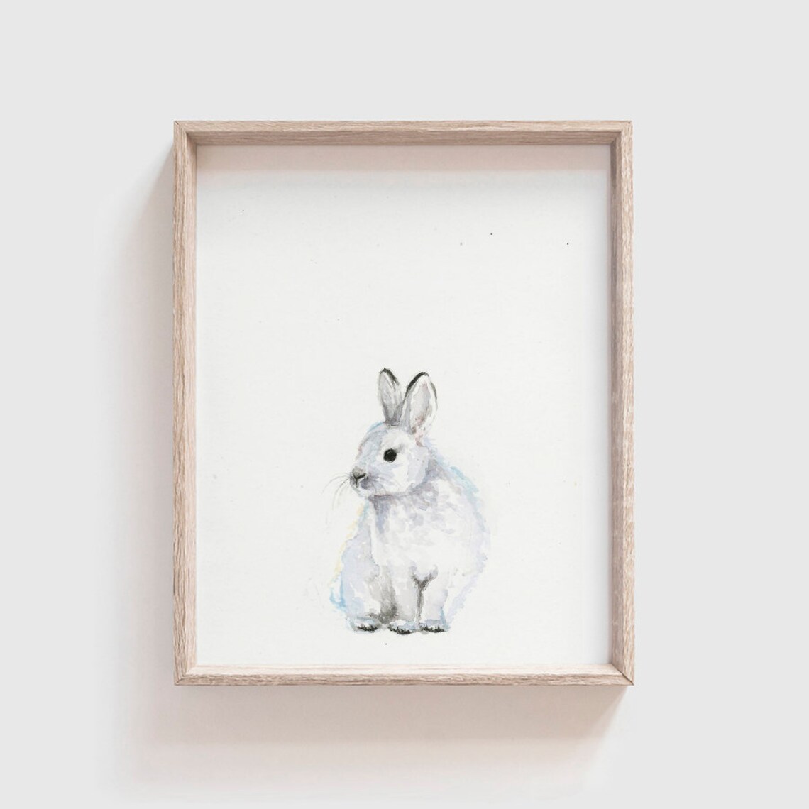 Arctic Bunny Watercolor Art Print, Nursery Decor