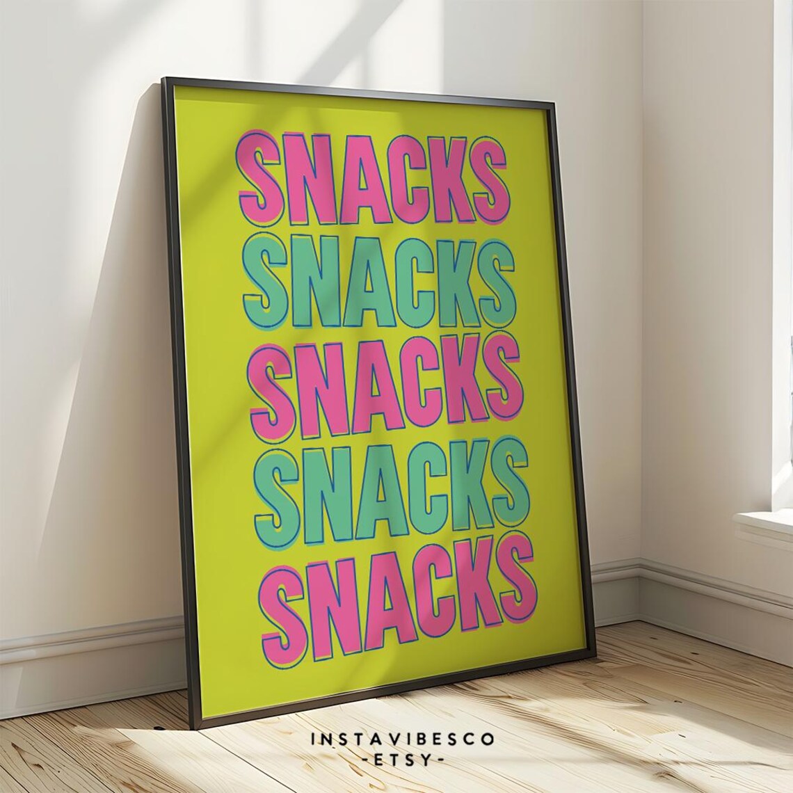 Snacks Snacks Snacks Positive Quote, Inspirational Decor - Image 3