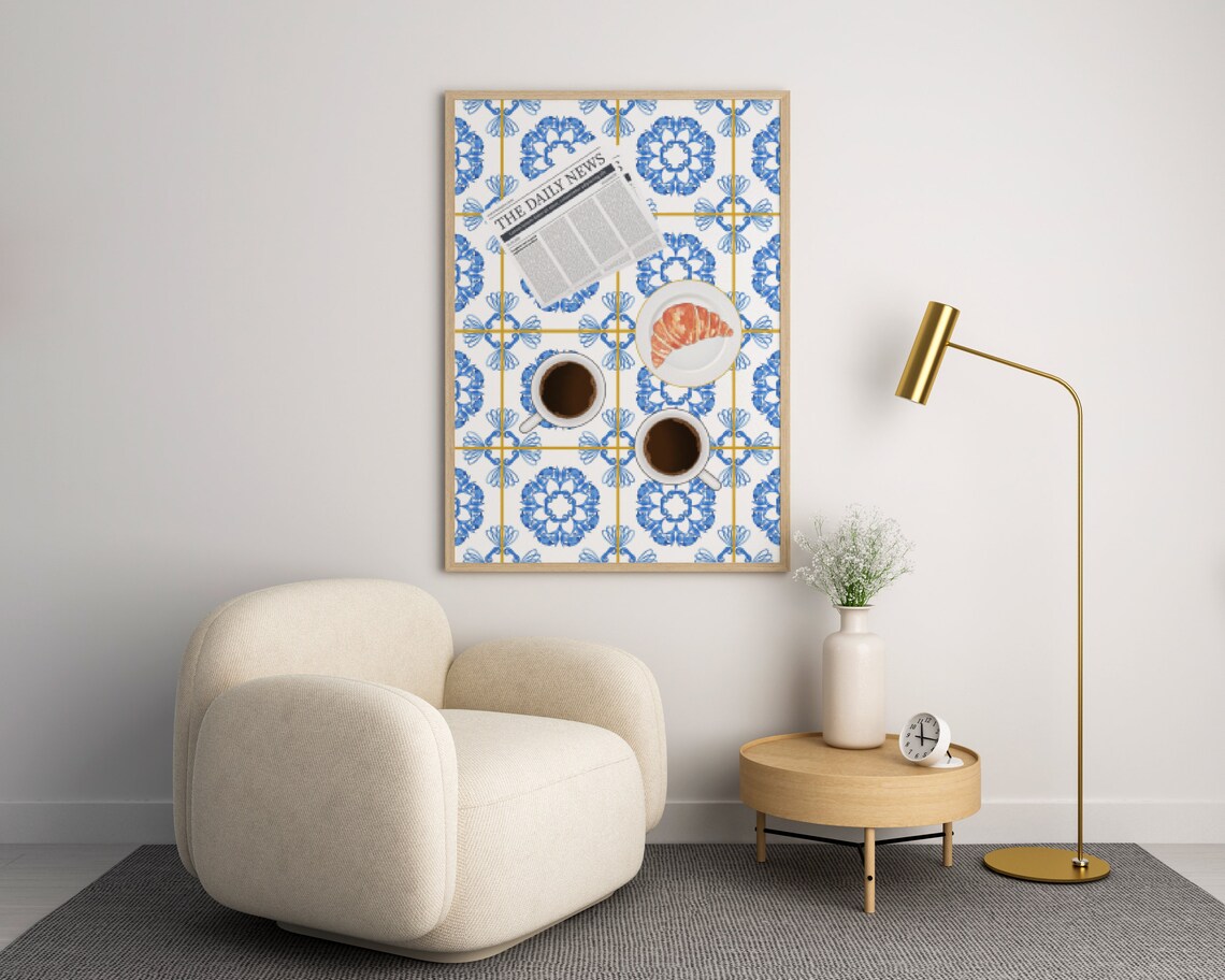 Vintage Style Italian Tile Coffee Wall Art Print - Image 5
