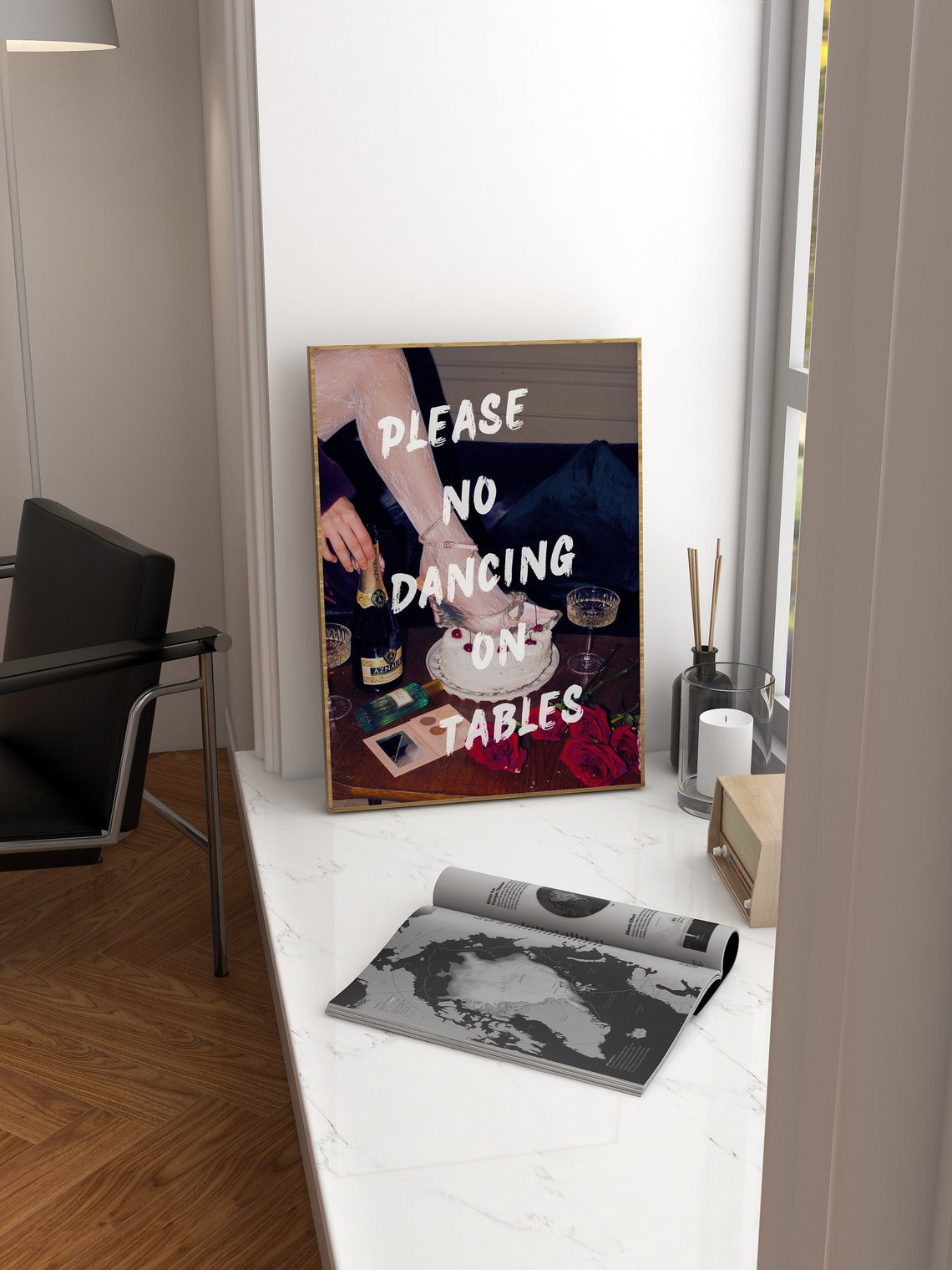 Please No Dancing On Tables, Retro Typography - Image 4