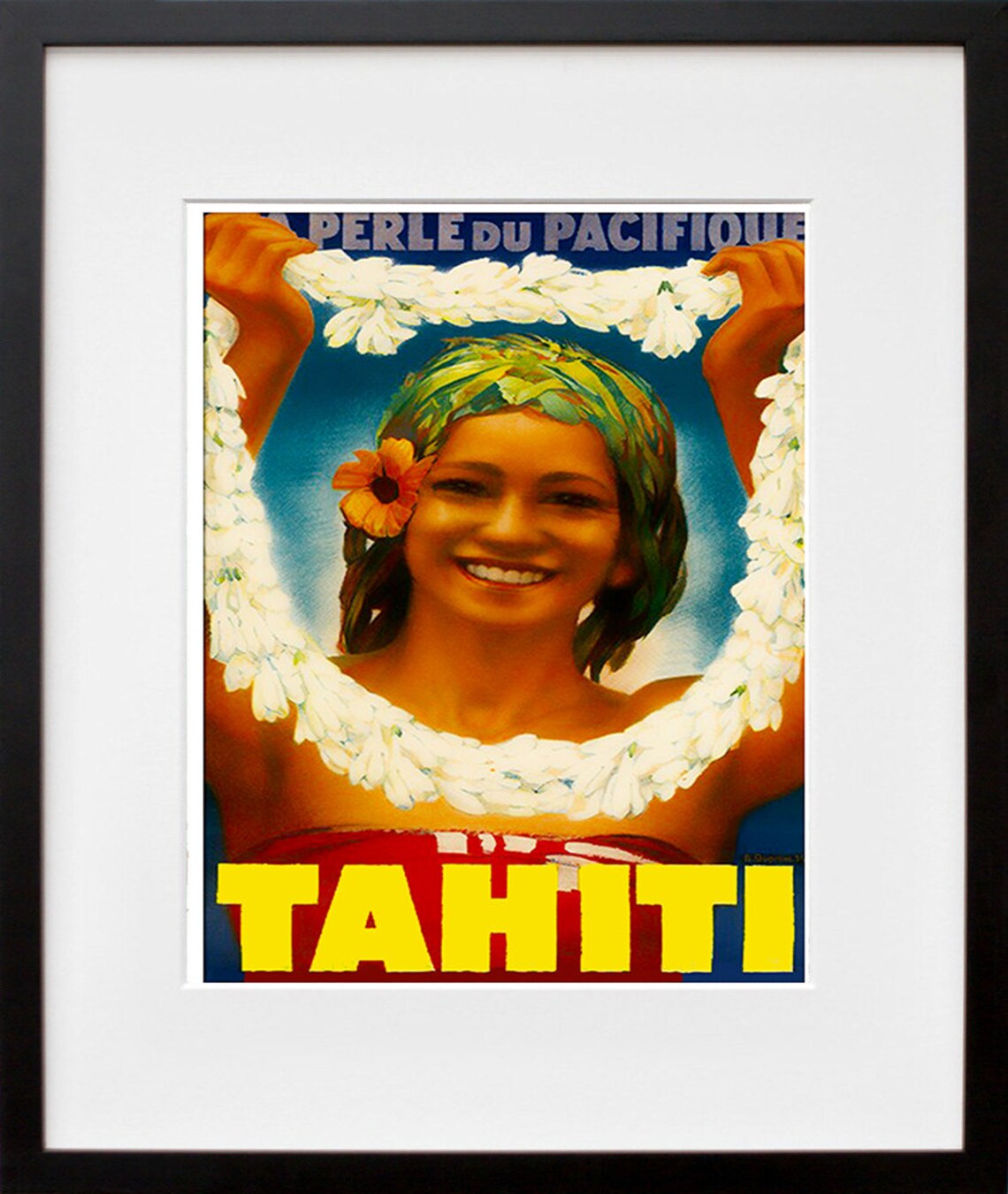 Tahiti Pacific Pearl Vintage French Island Travel Poster Decor - Image 2